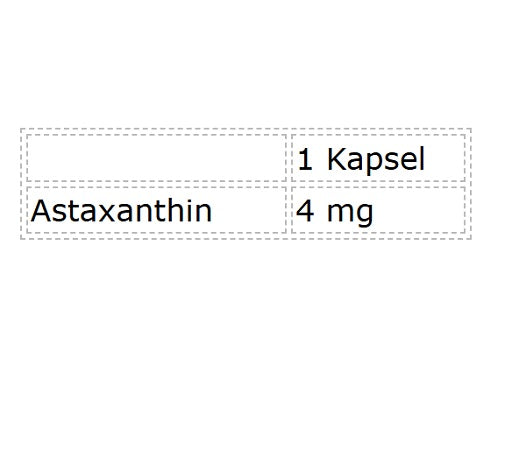 Nutrend Astaxanthin 60 Kapseln - Inhaltsstoffe