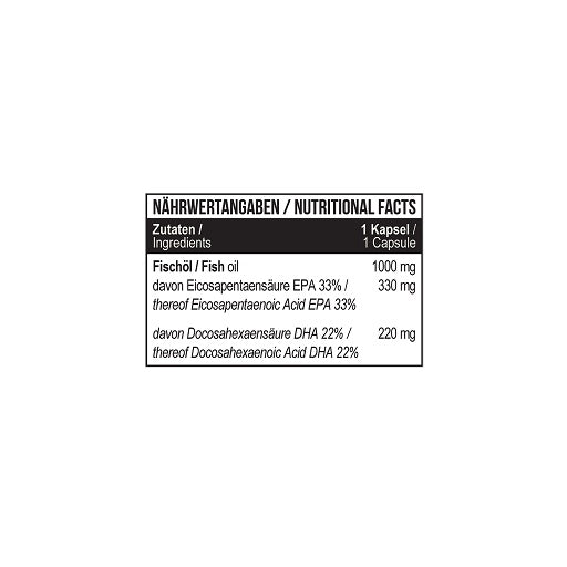 MST - Omega 3 Triglyceride 75% 60 Caps - Nährwertangaben