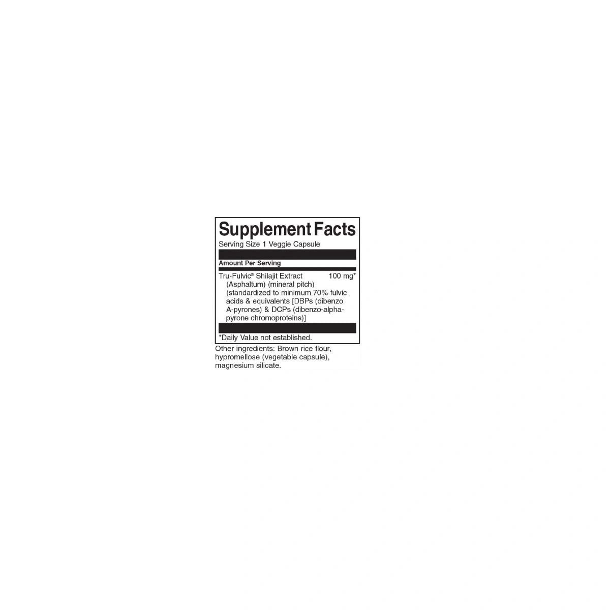 Swanson Shilajit Extract 100mg 30 Kapseln - Inhaltsstoffe