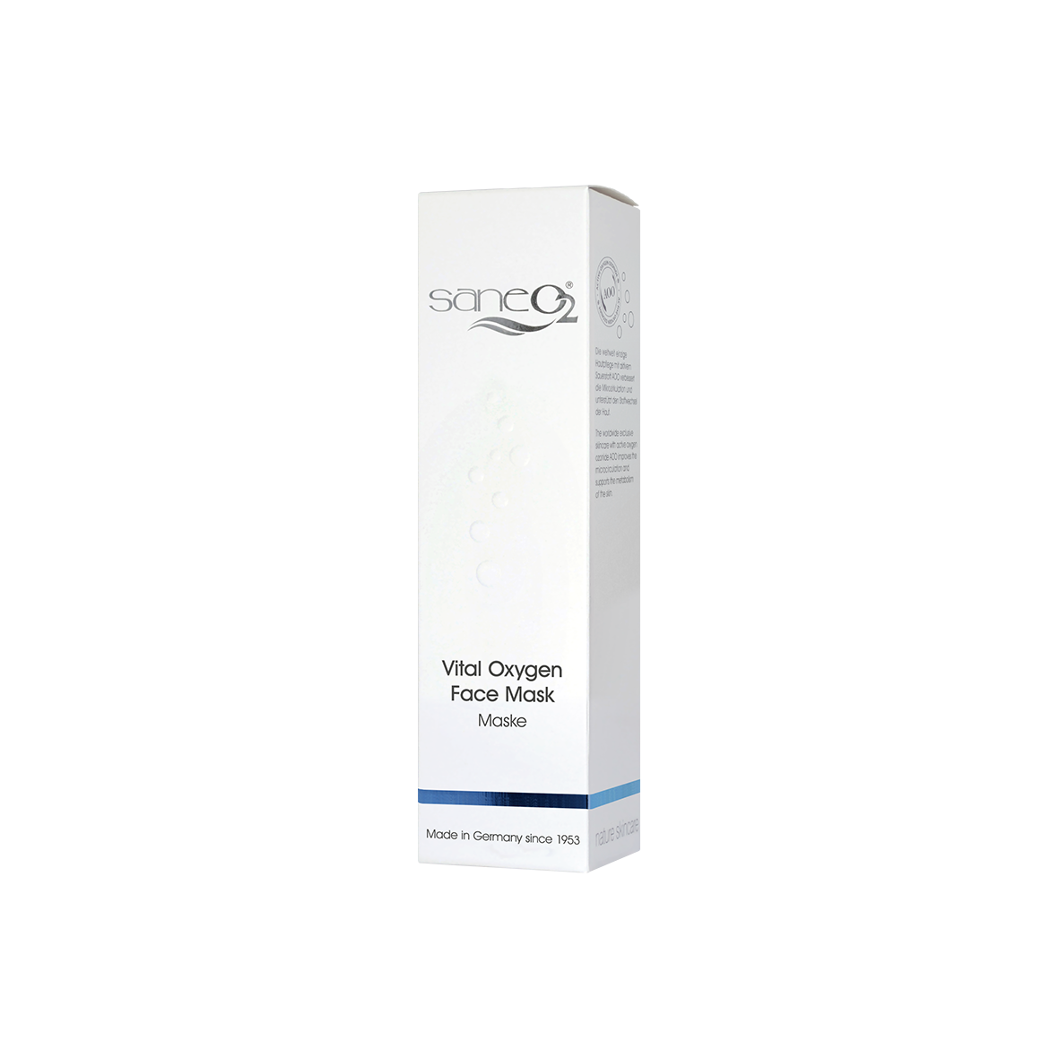 SaneO2® Vital Oxygen Maske mit Sheabutter, Distelöl, Panthenol, Weizenprotein und Hyaluronsäure