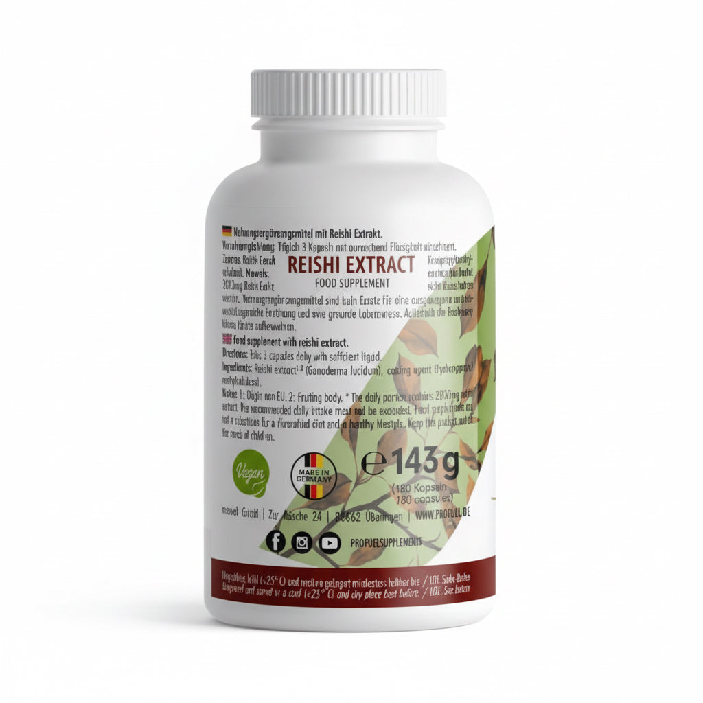 ProFuel REISHI Vitalpilz 180 Kapseln - Verpackungseinheit Verzehrempfehlung