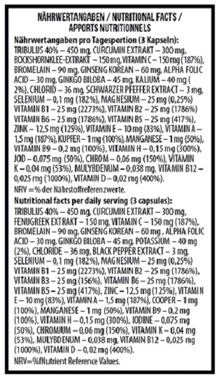 MST - Vitamins for MAN 90 caps - Nährwertangaben