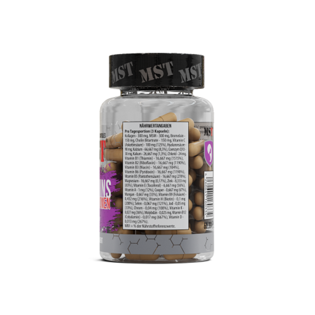 MST - Vitamins for Women 90 caps - Verpackungseinheit Nährwertangaben