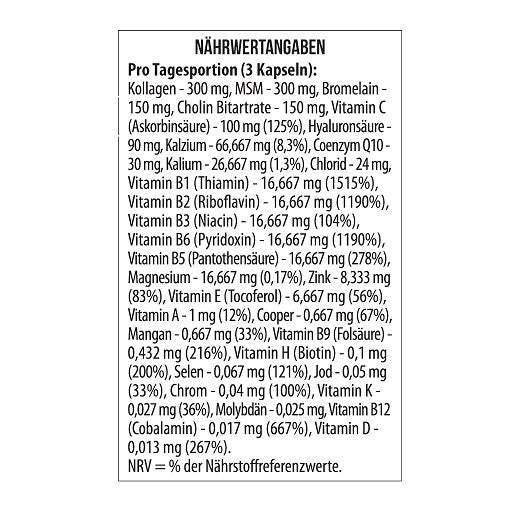 MST - Vitamins for Women 90 caps - Nährwertangaben