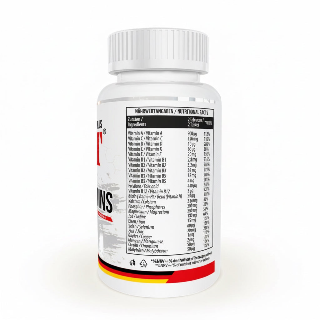 MST - All Vitamins 120 Tabl. - Verpackungseinheit Nährwertangaben