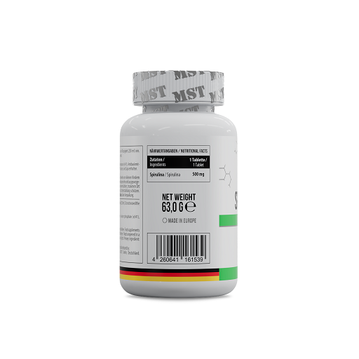 MST - Spirulina 90 Tabletten - Nährwertangaben