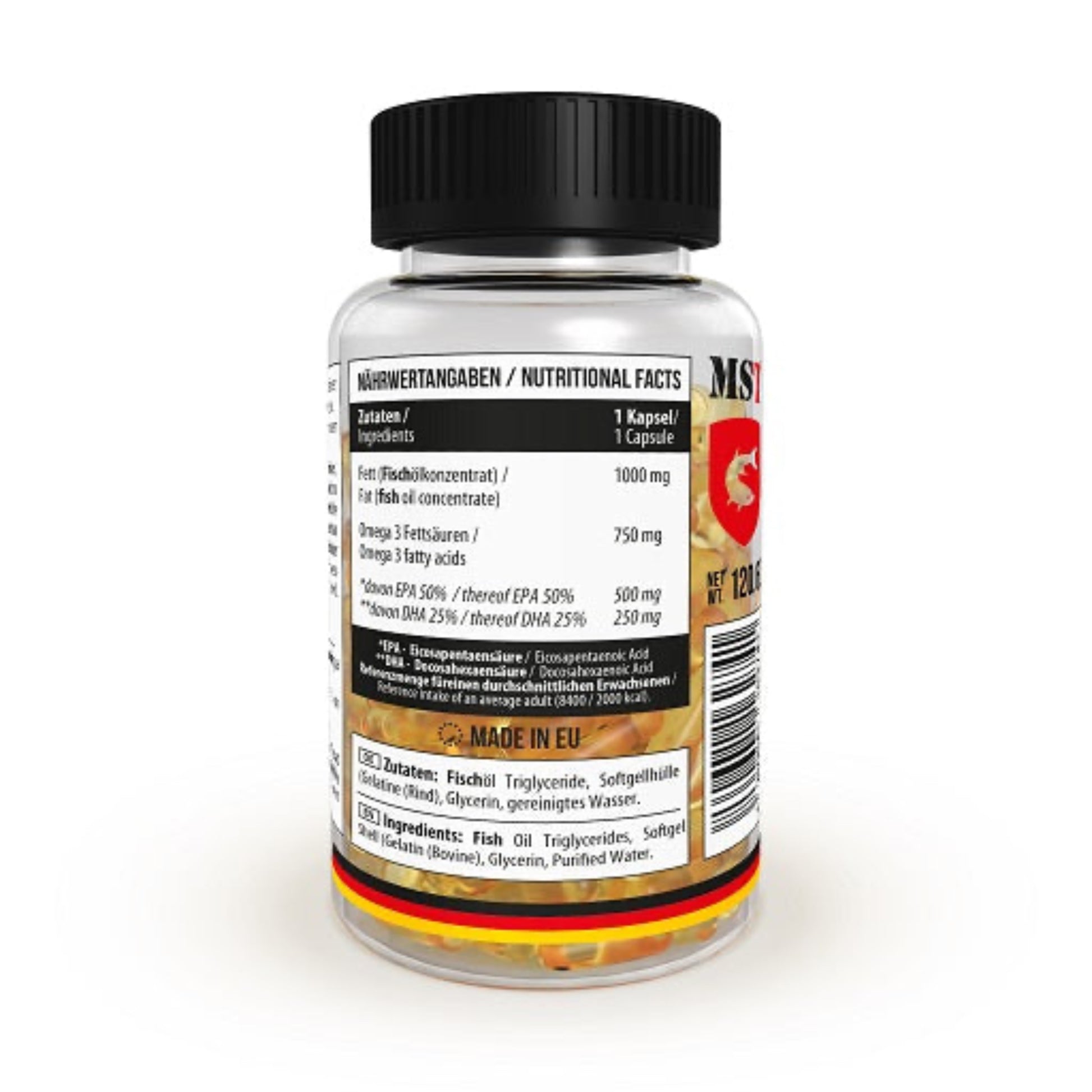 MST - Omega 3 TRIGLYCERIDE 90 Kapseln - Verpackungseinheit Nährwert- und Zutatenangaben