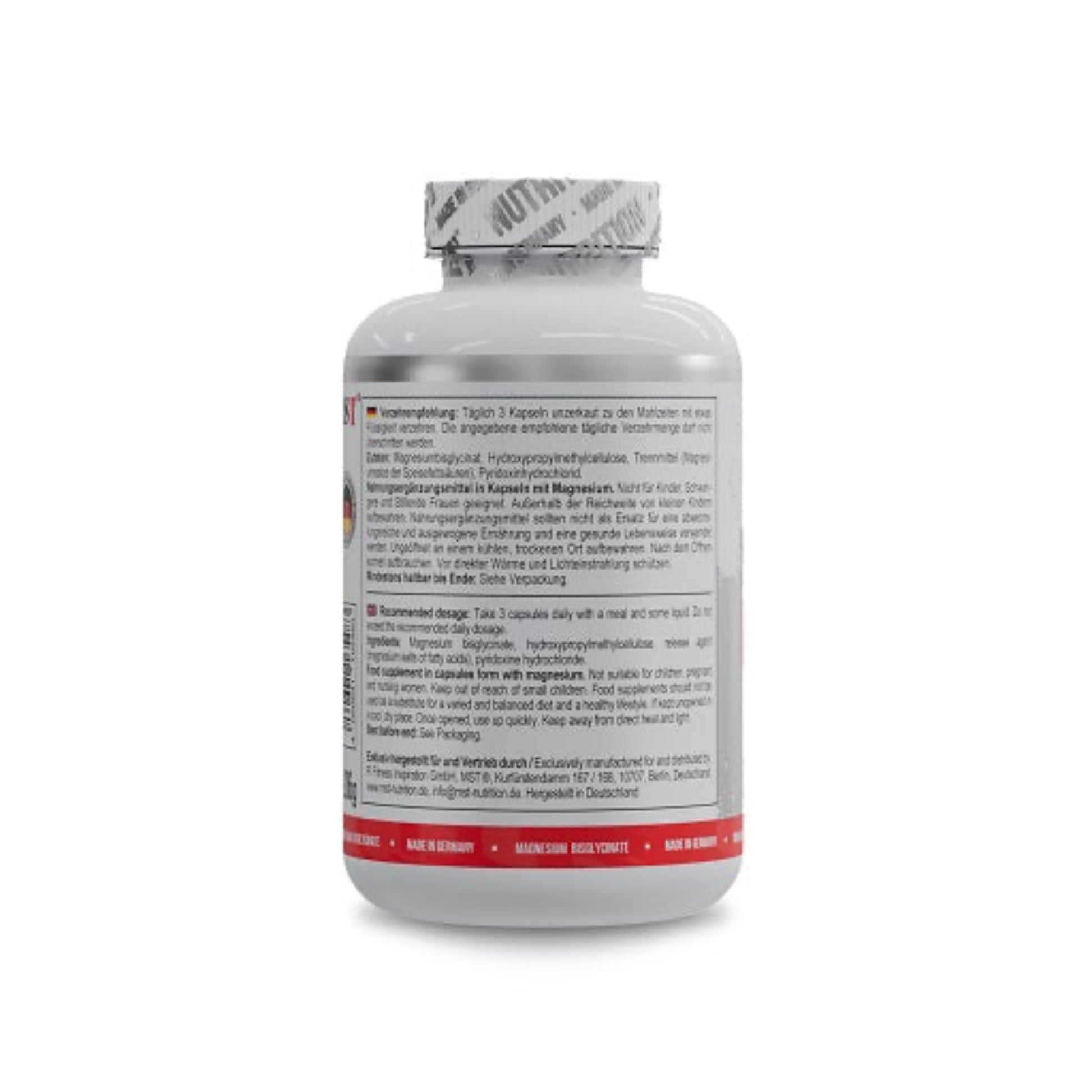MST - Magnesium Bisglycinat + Chelate 240 Kapseln - Verpackungseinheit Verzehrempfehlung