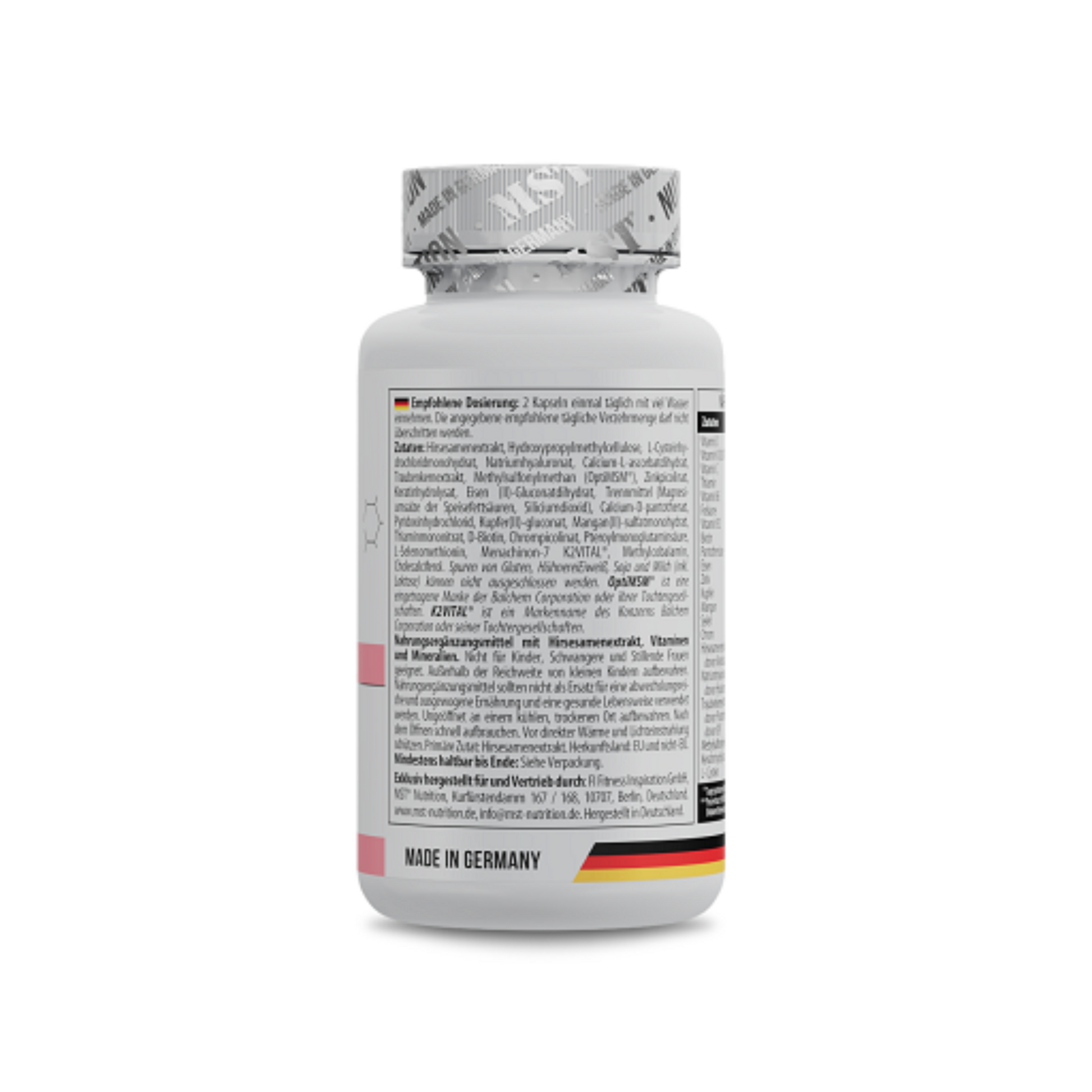 MST - Hair Advanced Formula 60 Kapseln - Verpackungseinheit Dosierung