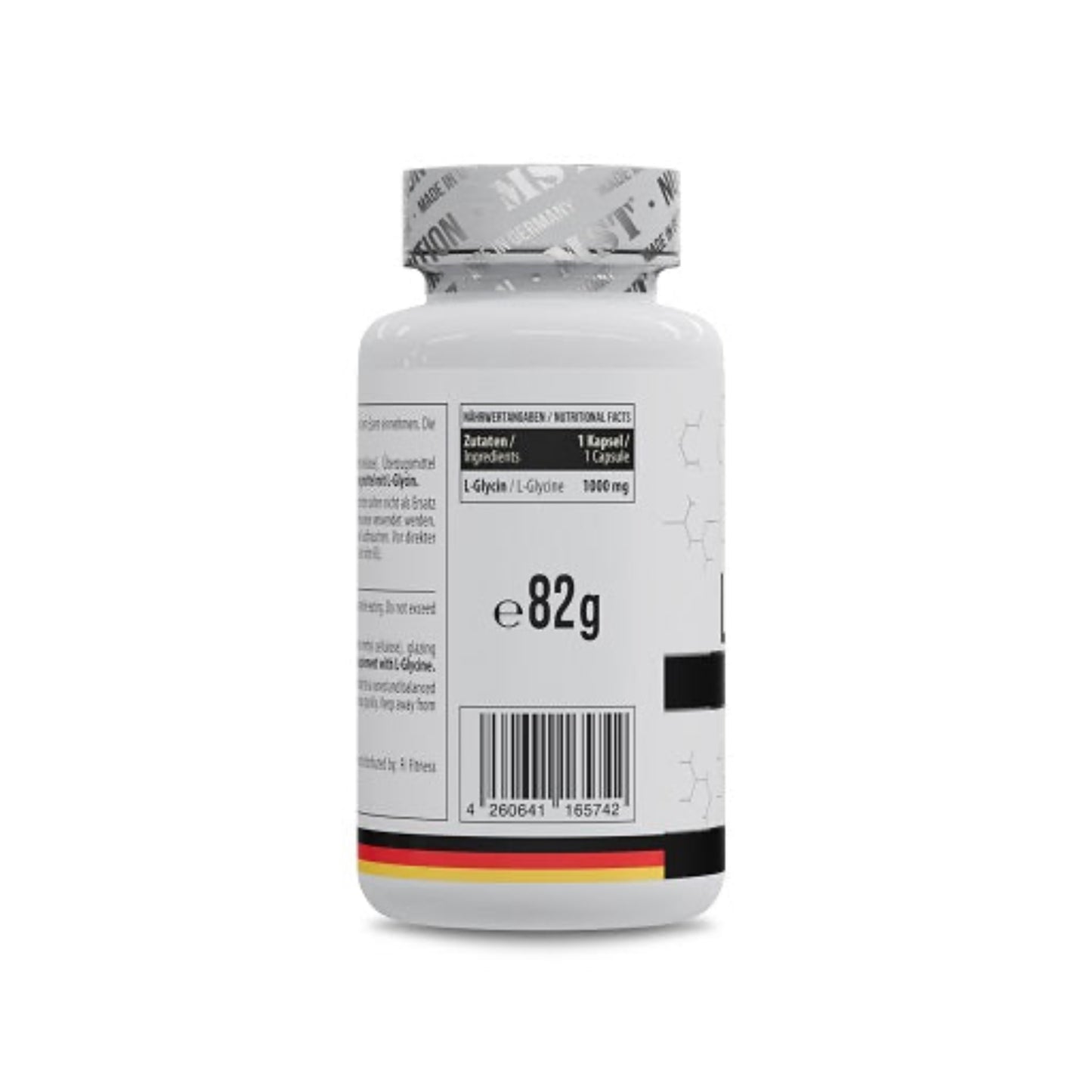 MST - Glycine 1000mg 60 Kapseln - Verpackungseinheit Nährwertangaben