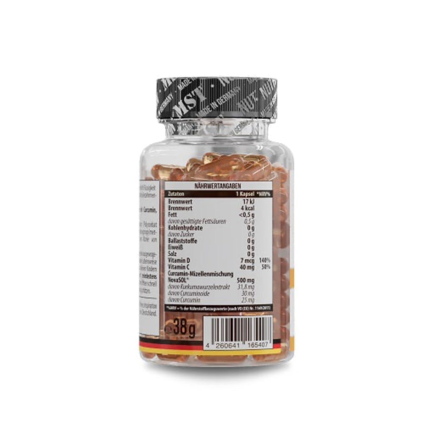 MST - Curcumin NovaSol® 60 Liquid Capsules - Verpackungseinheit Rückseite