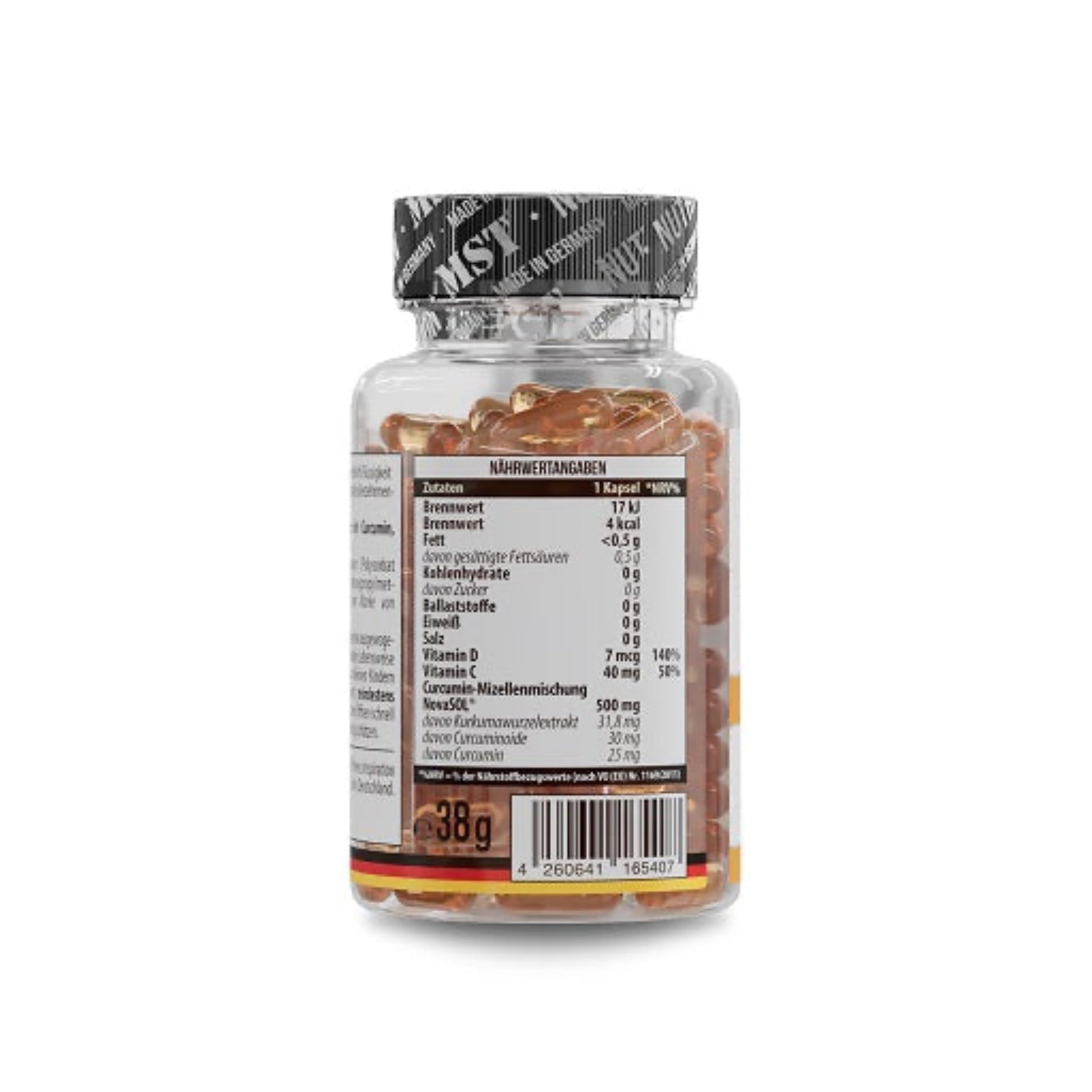 MST - Curcumin NovaSol® 60 Liquid Capsules - Verpackungseinheit Rückseite