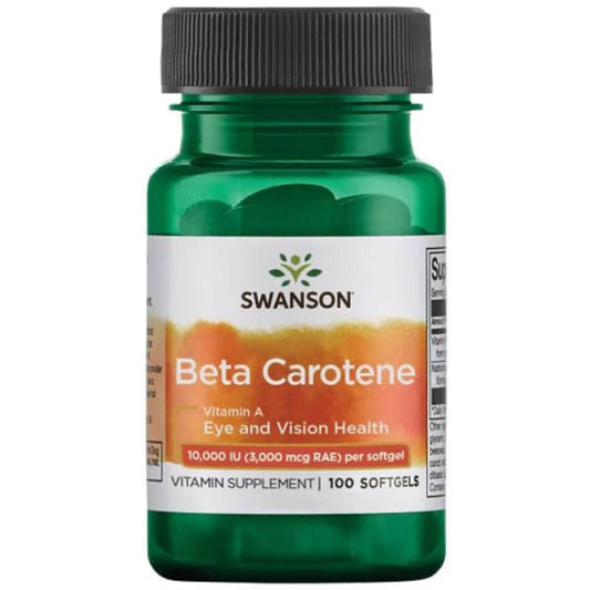Swanson Beta Carotene 10.000 IU 100 Softgelkapseln - Verpackungseinheit