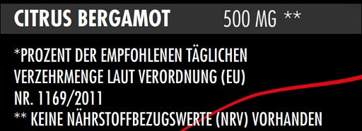 Big Zone Citrus Bergamot 90 Kapseln - Zutaten und Dosierung