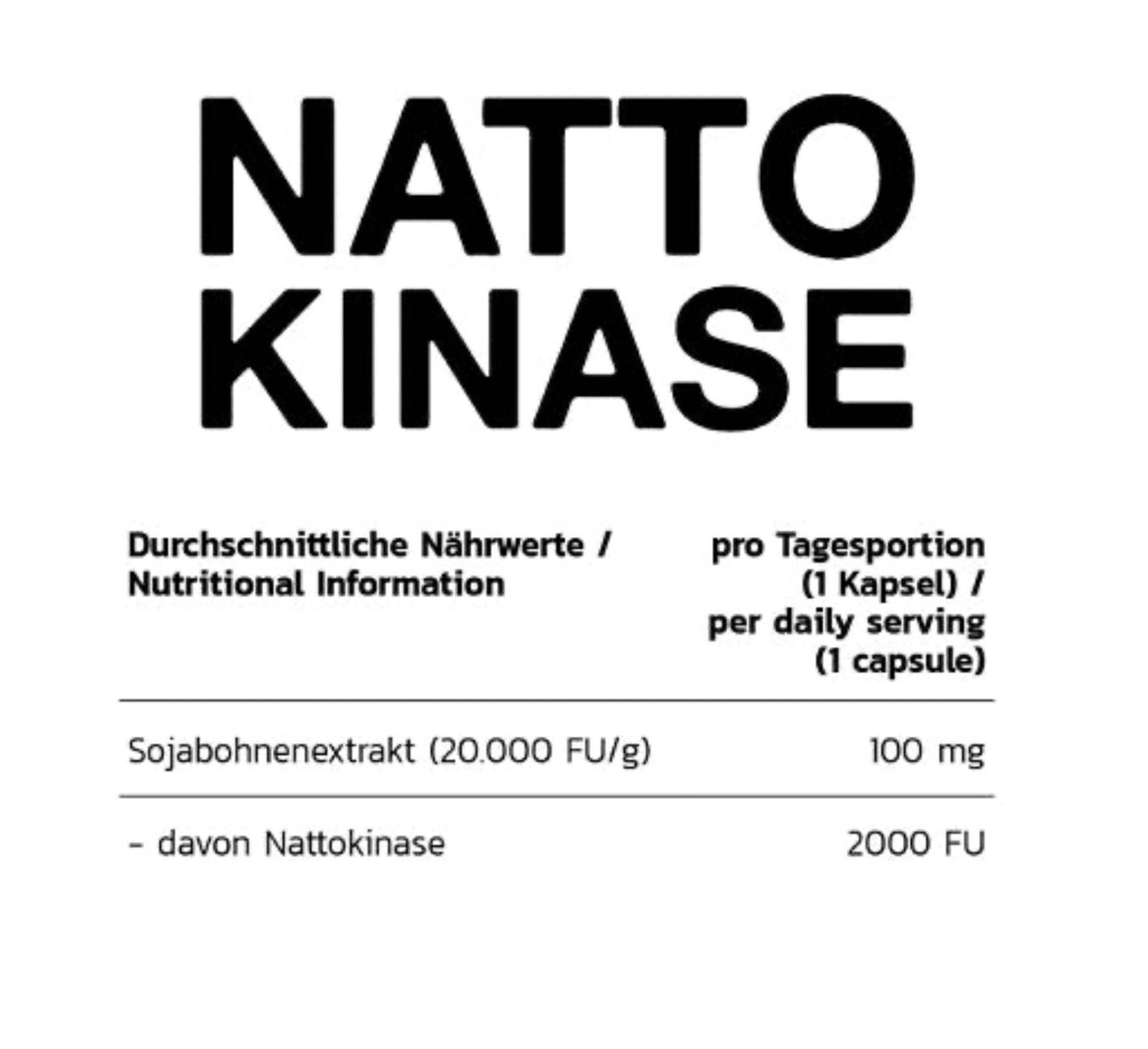 INLEAD Nattokinase 120 Kapseln - Nährwertangaben