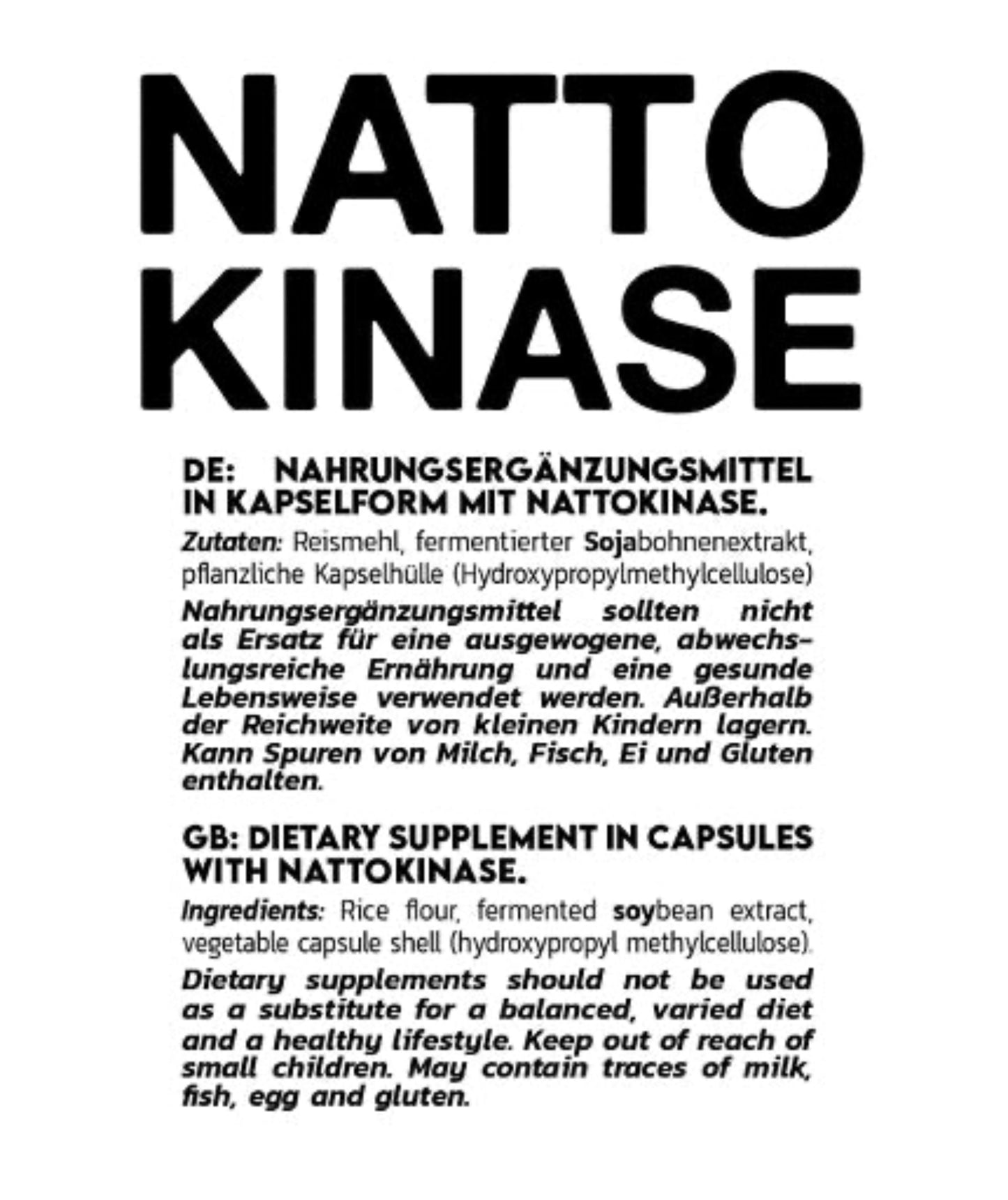INLEAD Nattokinase 120 Kapseln - Verpackungseinheit - Zutatenliste