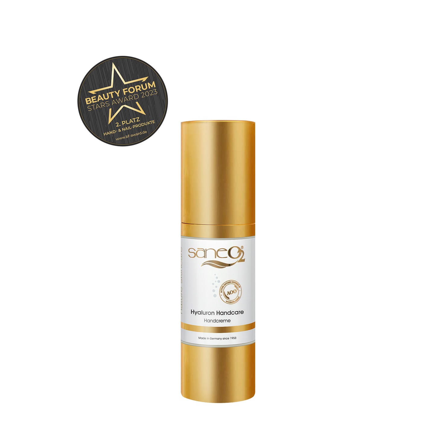 SaneO2 Hyaluron Handcare – 30 ml preisgekrönte Handcreme mit Dual-Hyaluronsäure-Technologie und Rosskastanienblüten-Extrakt