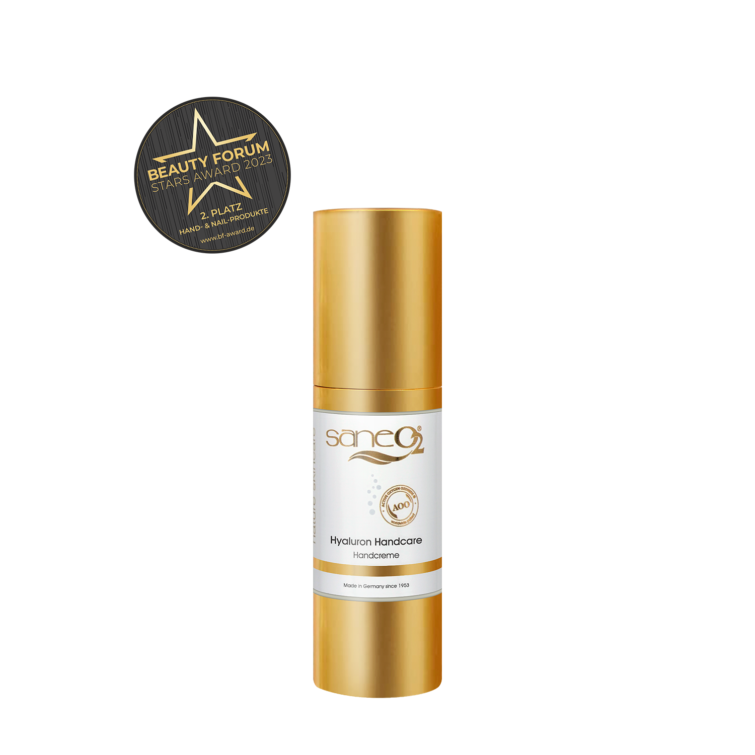 SaneO2 Hyaluron Handcare – 30 ml preisgekrönte Handcreme mit Dual-Hyaluronsäure-Technologie und Rosskastanienblüten-Extrakt