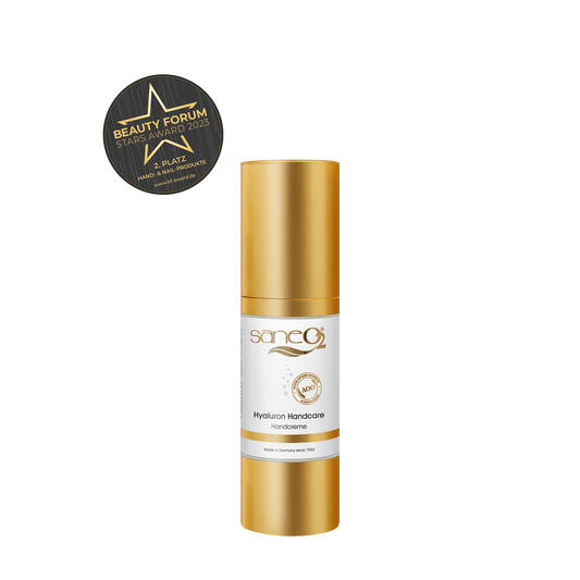 SaneO2 Hyaluron Handcare – 30 ml preisgekrönte Handcreme mit Dual-Hyaluronsäure-Technologie und Rosskastanienblüten-Extrakt