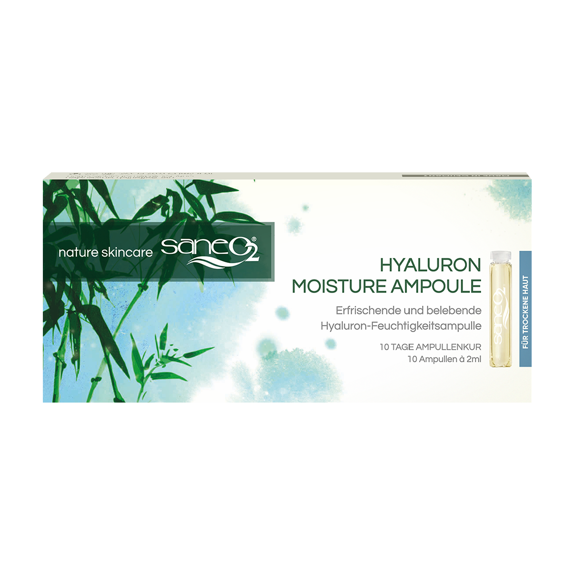Feuchtigkeitsspendende Ampullen mit Hyaluronsäure, Aloe Vera und Gurken-Destillat für trockene und empfindliche Haut