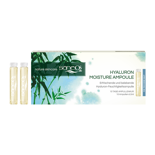 SaneO2 Hyaluron Moisture Ampullen 10 x 2 ml – Intensive Feuchtigkeitspflege mit Hyaluronsäure und Aloe Vera