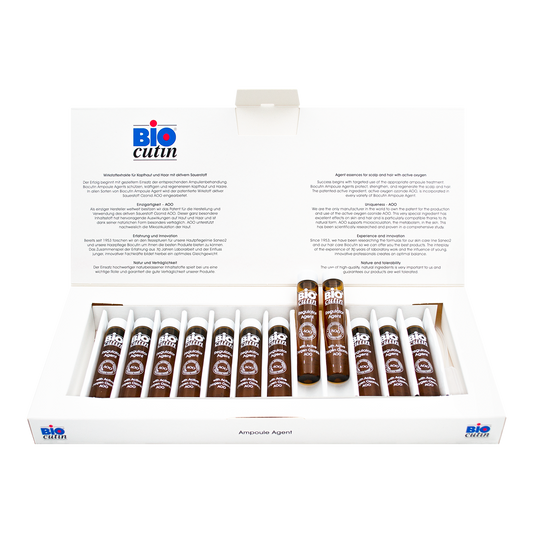 Biocutin® Regulator Agent 12x10 ml – Anti-Haarausfall Ampullen mit AOO und Keratin für gesunden Haarwuchs