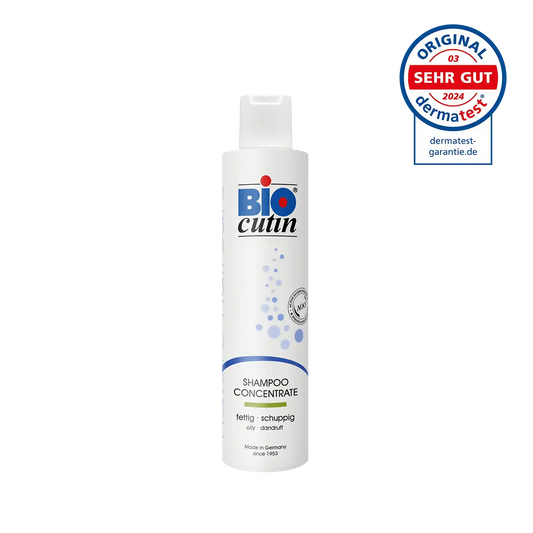 Biocutin Shampoo Concentrate 200 ml – Mildes Shampoo gegen fettiges und schuppiges Haar mit pflanzlichem Keratin